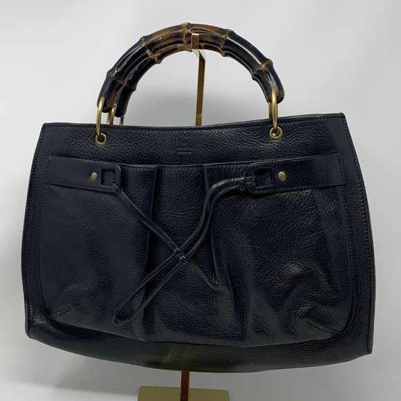 Gucci Handbags - Authentic Gucci Hand Bag Black Leather bamboo